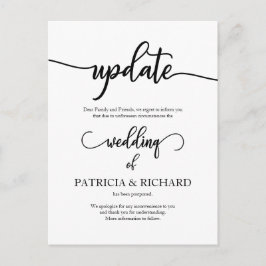 Cartão Postal Anúncio de Data de Casamento Adiada Elegante