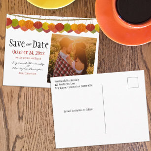 Cartão Postal Anúncio de data de casamento com foto personalizad