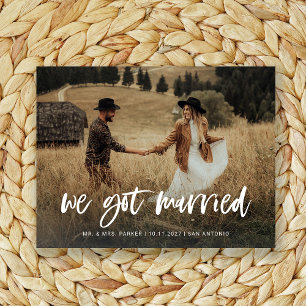 Cartão Postal Anúncio de Elopemento de Fotografia de Script Casu