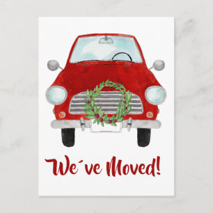Cartão Postal Anúncio de Endereço Carro vermelho com Cristo  Car