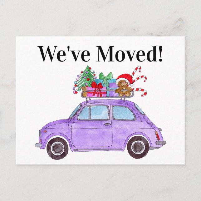 Cartão Postal Anúncio de endereço Presentes de Natal de Carro Ro (Frente)