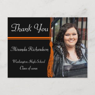 Cartão Postal Anúncio de Festa de formatura preto e tocado