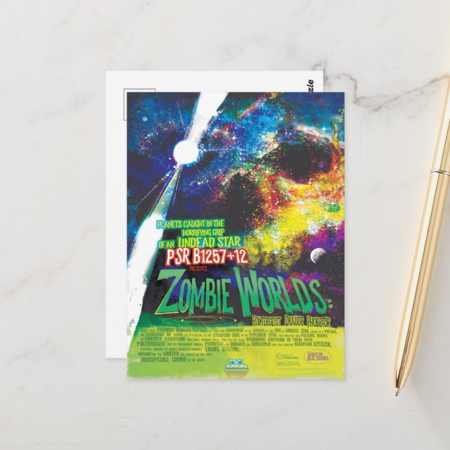 Cartão Postal Anúncio de Filme de Terror de Ficção Científica, M (Frente/Verso In Situ)