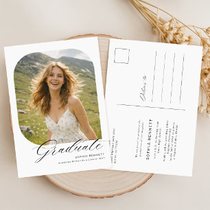Cartão Postal Anúncio de Formatura com Colagem de Fotos Minimali