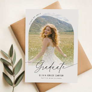 Cartão Postal Anúncio de Formatura com Foto de Arquitetura Minim