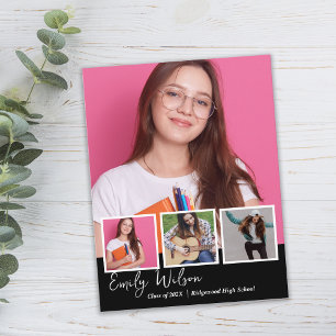 Cartão Postal Anúncio de Formatura de Foto de Formandos da Turma