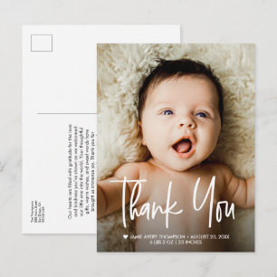 Cartão Postal Anúncio de Foto de Bebê Recém-Nascido Obrigado Cor