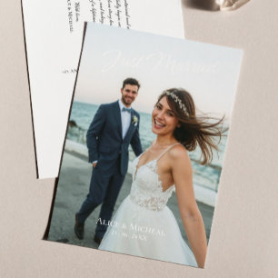 Cartão Postal Anúncio de Foto de Casamento Moderno do recem casa