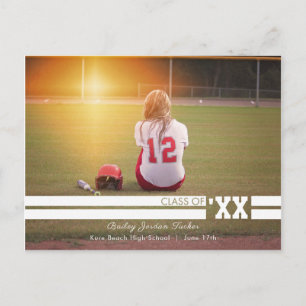 Cartão Postal Anúncio de Foto de Graduação Simples e Esportiva