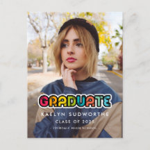 Anúncio de fotos coloridas da graduação dos anos 8