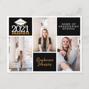 Cartão Postal Anúncio de Graduação 2021 Foto Colagem