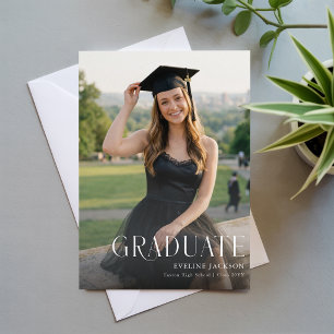 Cartão Postal Anúncio de Graduação com Foto de Graduado com Arco