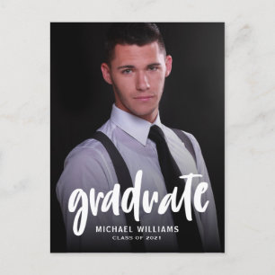 Cartão Postal Anúncio de Graduação de Cara de Fotografia da Tipo