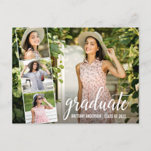 Cartão Postal Anúncio de Graduação de Foto do Script de Caligraf