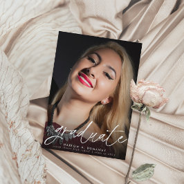 Cartão Postal Anúncio de Graduação de Foto do Script Trendy