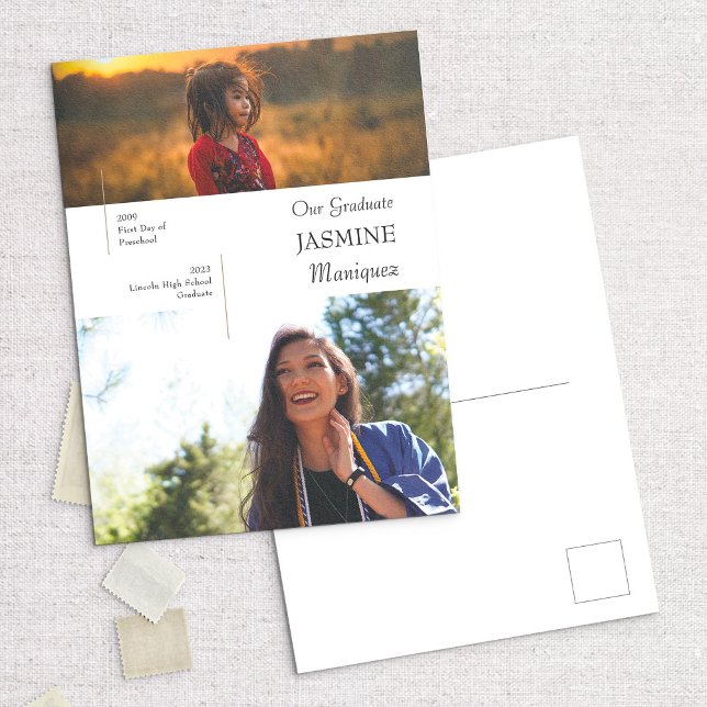 Cartão Postal Anúncio de Graduação de Fotografias Moderno E Agor (Criador carregado)