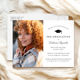 Cartão Postal Anúncio de Graduação de Fotos Moderna
