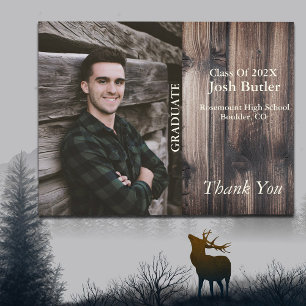 Cartão Postal Anúncio de Graduação de Orçamento e Obrigado