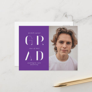 Cartão Postal Anúncio de Graduação de Script Moderno Elegante