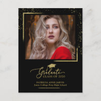 Anúncio de Graduação Elegante Festivo Brilho Doura