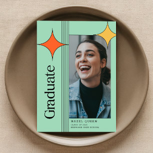 Cartão Postal Anúncio de Graduação Foto de Formatura Retro