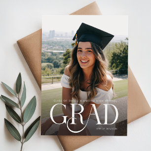 Cartão Postal Anúncio de Graduação Minimalista Moderno