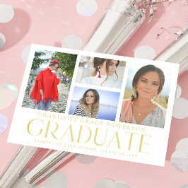 Cartão Postal Anúncio de Graduação Multifotográfica de Script Si