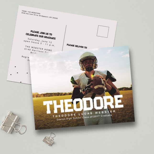 Cartão Postal Anúncio de graduação, um fotoatleta (Criador carregado)