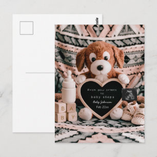 Cartão Postal Anúncio de gravidez de filhote de pelúcia adorável