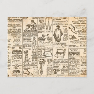 Cartão Postal Anúncio de jornal de 1922 Vintage