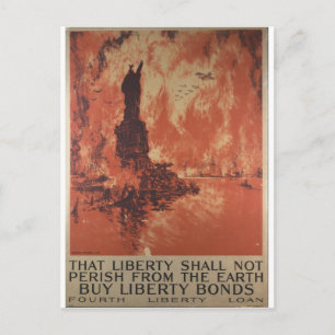 Cartão Postal Anúncio de "Liberty Bonds" da Primeira Guerra Mun