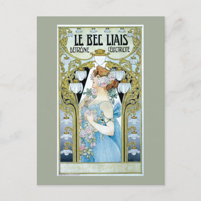 Cartão Postal Anúncio de luz elétrica Vintage (Frente)