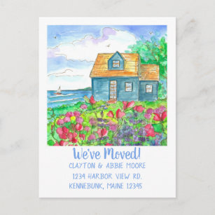 Cartão Postal Anúncio de Movimentação de Cottage de Ocean Beach