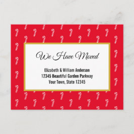 Cartão Postal Anúncio de Movimentação de Feriado de Candy Vermel