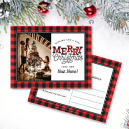 Cartão Postal Anúncio de Movimentação de Foto da Xadrez de Natal