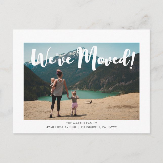 Cartão Postal Anúncio de Movimentação de Fotos de Script Simples (Frente)