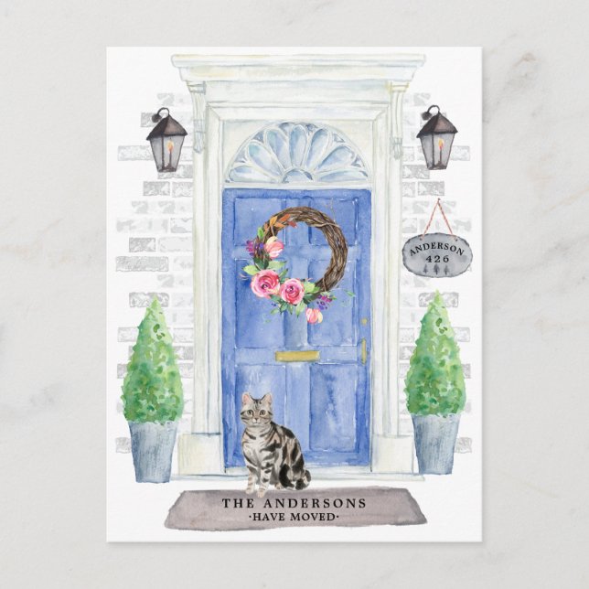 Cartão Postal Anúncio de Movimentação de Gato Shorthair American (Frente)