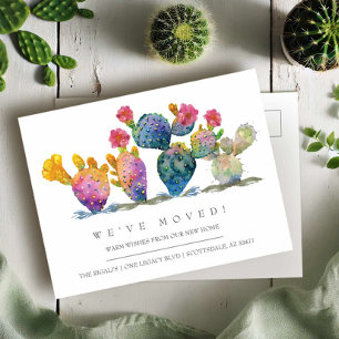 Cartão Postal Anúncio de Movimentação de Nova Casa do Cactus 