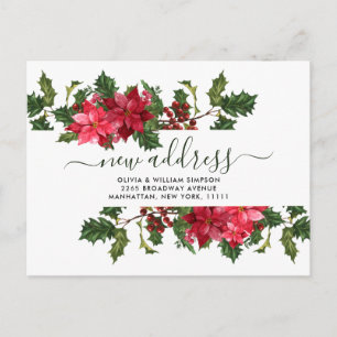 Cartão Postal Anúncio de Movimentação de Poinsettia de Aquare