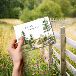 Cartão Postal Anúncio de Movimentação de Trilha de Montanha de A