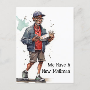 Cartão Postal Anúncio de Movimentação do Funny Mailman