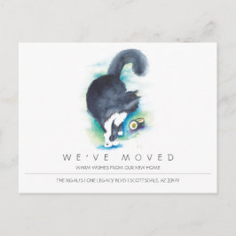 Cartão Postal Anúncio de Movimentação do Novo Gato de Aquarela