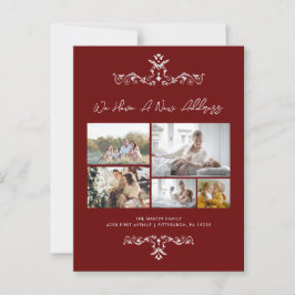 Cartão Postal Anúncio de Movimentação do Ornamentado Burgundy 5 