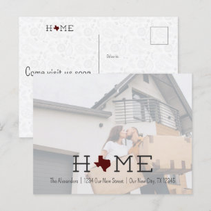 Cartão Postal Anúncio de Movimentação do Texas em Maroon HOME