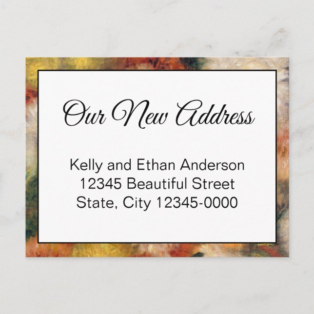 Cartão Postal Anúncio de Movimentação Floral do Nosso Novo Ender (Frente)