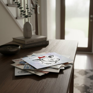 Cartão Postal Anúncio de Movimento Bandana Desenhada na Mão Boni