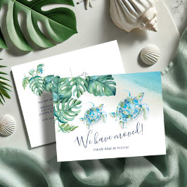 Cartão Postal Anúncio de Movimento Botânico da Tartaruga do Mar