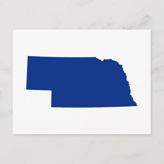 Cartão Postal Anúncio de Movimento Branco e Azul para o Nebraska (Frente)