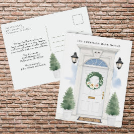 Cartão Postal Anúncio de movimento da porta frontal branca