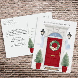 Cartão Postal Anúncio de movimento da porta frontal vermelha